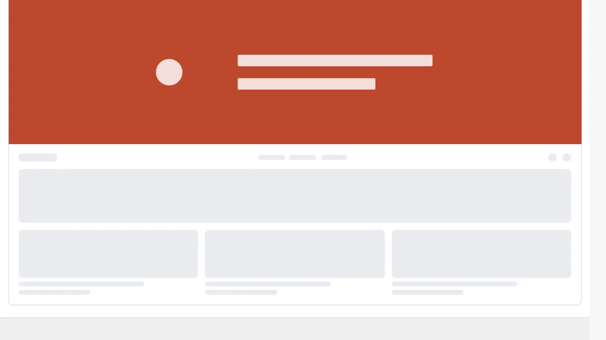 Synthetic LumenCanvas announcement banner storefront preview with neutral text and content placeholders